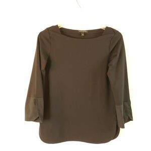 Banana Republic SIZE S Womens Black 3/4 Cuff Sleeve Boat Neck Knit Tunic Top